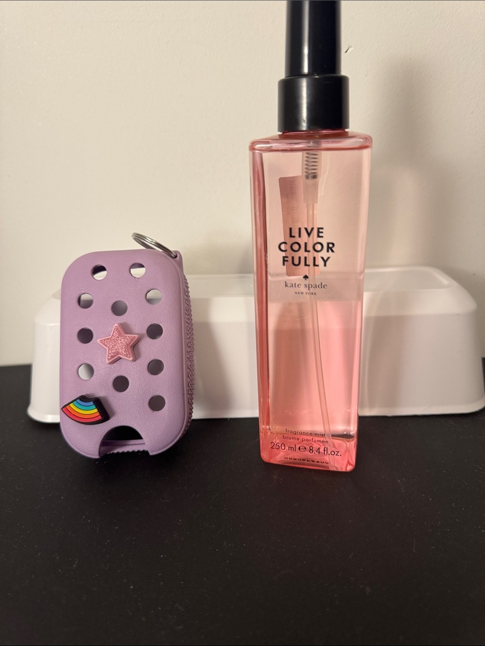 kate spade Live Color Fully Fragrance Mist and Touchland/Crocs Case
